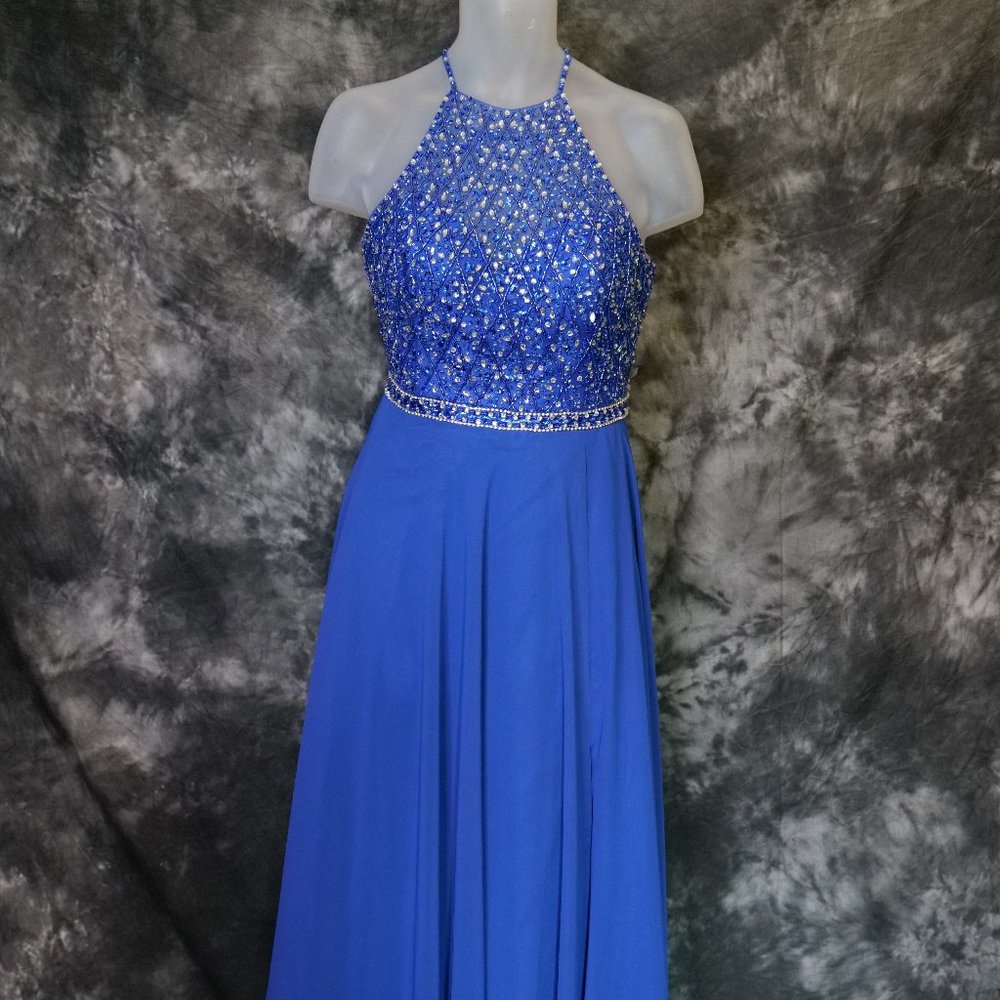 Size 16 Royal Blue Blush Prom Dress
